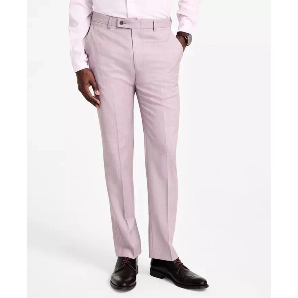 Calvin Klein Mens Suit Pants Slim-Fit Wool Blend Pink‎ Size 40W 32L
